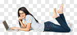 Сlipart Women Laptop Computer Lying Down Business photo cut out BillionPhotos