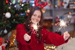 Сlipart christmas winter city girl snow photo  BillionPhotos