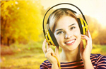 Сlipart music girl listening background summer   BillionPhotos
