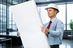 Сlipart architect engineer thinking portrait background   BillionPhotos