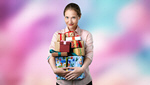 Сlipart christmas present gift stack girl   BillionPhotos