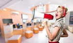 Сlipart Megaphone Women Shouting Screaming Pin-Up Girl   BillionPhotos