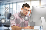 Сlipart digital cloud worker pc office   BillionPhotos