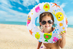 Сlipart Child with rubber ring on the beach pool beach child fun   BillionPhotos