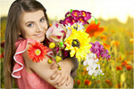 Сlipart Women Flower Smiling Cheerful Happiness   BillionPhotos