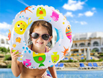Сlipart Girl with inflatable circle in the pool pool child fun summer   BillionPhotos