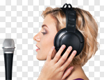 Сlipart Singer Microphone Singing Studio Women photo cut out BillionPhotos