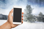 Сlipart holding phone mockup smartphone winter   BillionPhotos