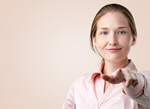 Сlipart woman pointing index people concept   BillionPhotos
