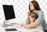 Сlipart busy mother work working mum photo cut out BillionPhotos
