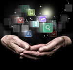 Сlipart Hand holds illustration internet contact search media   BillionPhotos