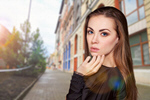 Сlipart serious woman portrait looking camera   BillionPhotos
