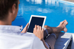 Сlipart Laptop Swimming Pool Outdoors Relaxation Businessman photo  BillionPhotos