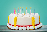 Сlipart birthday cake against blue background baked   BillionPhotos