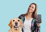 Сlipart pet person dog golden phone   BillionPhotos