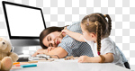 Сlipart home work kid mother parent photo cut out BillionPhotos