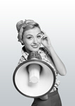 Сlipart woman vintage retro photography megaphone   BillionPhotos