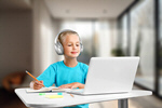 Сlipart kid headphones laptop homework school   BillionPhotos