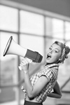 Сlipart woman vintage retro photography megaphone   BillionPhotos