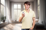 Сlipart man smile happy home phone   BillionPhotos