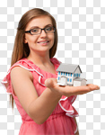 Сlipart House Real Estate Residential Structure Women Real Estate Agent photo cut out BillionPhotos