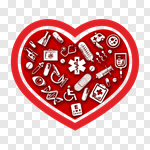 Сlipart Healthcare And Medicine Healthy Lifestyle Heart Shape Medical Exam Symbol vector cut out BillionPhotos