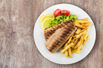 Сlipart top food plate salmon grilled   BillionPhotos