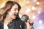 Сlipart sing karaoke woman microphone mic   BillionPhotos