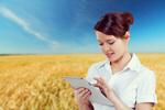 Сlipart field woman farmer tablet agronomy   BillionPhotos