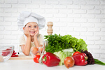Сlipart kid chef fruit vegetarian table   BillionPhotos
