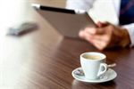 Сlipart tablet cafe man outdoor desk photo  BillionPhotos