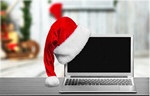 Сlipart Laptop with christmas hat laptop santa hat xmas   BillionPhotos