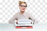 Сlipart woman journalist face literature glasses photo cut out BillionPhotos