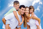 Сlipart Happy family on sky background fun smile kids sea   BillionPhotos
