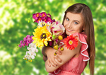 Сlipart Women Flower Smiling Cheerful Happiness   BillionPhotos