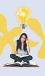 Сlipart creative design electric bulb contemporary courses woman young smart nerd   BillionPhotos