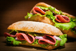 Сlipart sandwich old wood background salami photo  BillionPhotos