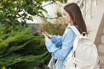 Сlipart phone woman young girl backpack photo  BillionPhotos