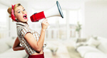Сlipart Megaphone Women Shouting Screaming Pin-Up Girl   BillionPhotos