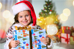 Сlipart Child giving a Christmas present beautiful box brown celebration   BillionPhotos