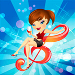 Сlipart Women Music Cartoon Musical Note Party vector  BillionPhotos