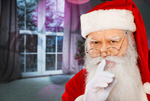 Сlipart Santa Claus Christmas Finger on Lips Real People Candid   BillionPhotos