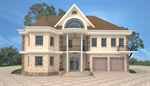 Сlipart House Residential Structure Real Estate Suburb Front or Back Yard 3d  BillionPhotos