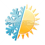Сlipart Cold Heat Climate Sun Symbol vector icon cut out BillionPhotos