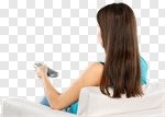 Сlipart Watching TV Remote Control Women Sofa Residential Structure photo cut out BillionPhotos