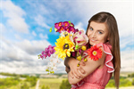 Сlipart Women Flower Smiling Cheerful Happiness   BillionPhotos
