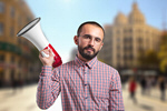 Сlipart megaphone man person announce refer   BillionPhotos