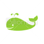 Сlipart Whale Green Keith Animal Sea vector icon cut out BillionPhotos