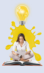 Сlipart creative design electric bulb contemporary courses woman young smart nerd   BillionPhotos