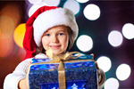 Сlipart Child giving a Christmas present beautiful box brown celebration   BillionPhotos